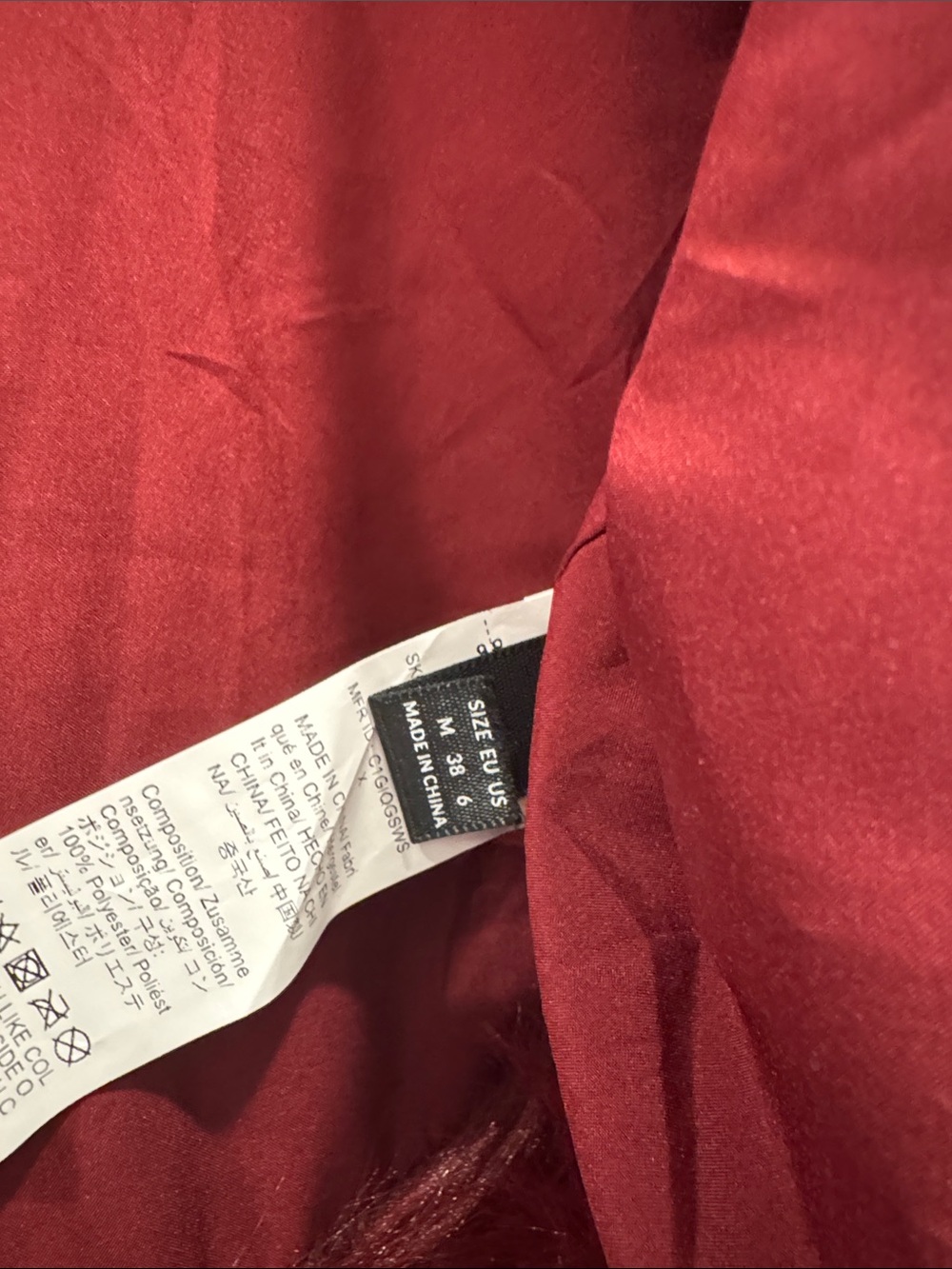 JBL Burgundy Faux Fur Cropped Jacket - Picture 4 of 5